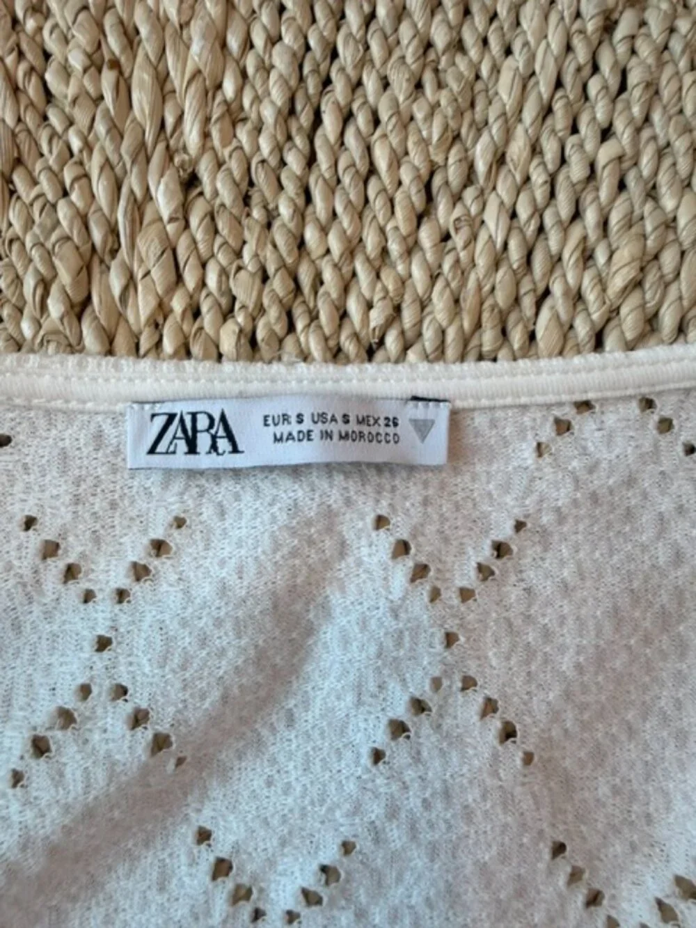 Zara White Voluminous Corset Cropped Top, Small